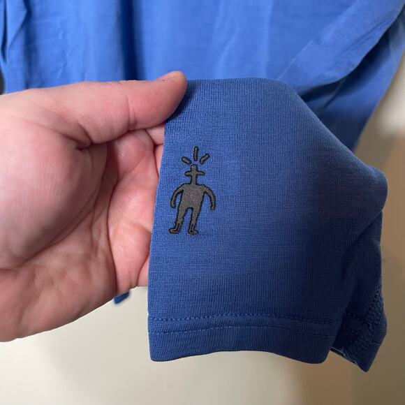 Smartwool men blue half zip merino wool top sz M/L - Picture 3 of 7